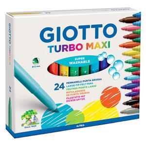 Flomāsteri GIOTTO MAXI 24 krāsas,  kartona iepakojums