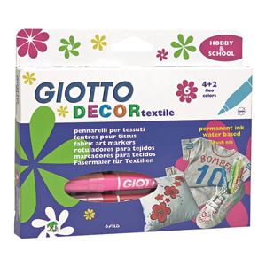 Flomāsteri GIOTTO DECOR Textile 6 krāsas,  kartona iepakojums