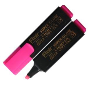 Teksta marķieris FLAIR Super-Glow rozā kr.