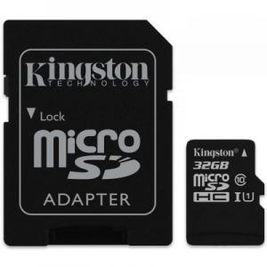 Atmiņas karte Micro SDHC 32Gb ar SD adapt. Kingston 10class