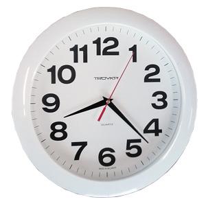 Sienas pulkstenis TROYKA ar diametru 29cm,  balta krāsa
