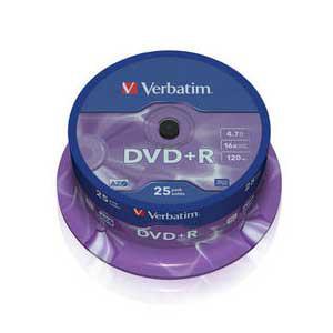 DVD+R 120min/4.7Gb 16x (cake)25 AZO Verbatim