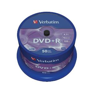 DVD+R 4.7Gb 120min 16x par 1gab Verbatim iepak 50gab 43550