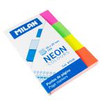 Индексы бумажные MILAN NEON 20x50мм/4 цвета x 40листов