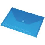 Папка на кнопке Panta Plast Focus A4, прозрачно синяя PPS00650